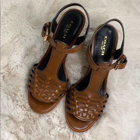 COACH Izzy Mat Calf/Mat Calf Slingback Heels - Picture 2 of 8